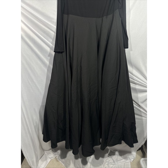 NWT MAC DUGGAL [ 16 ] 11832‎ Long Sleeve Taffeta 3D Flower Ball Gown Black S1909 - Picture 11 of 14